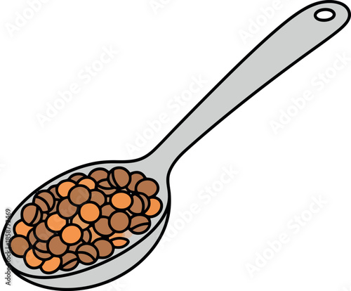 Coffee Beans in Spoon.