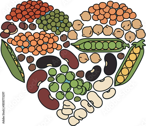 Variety of Beans and Legumes.