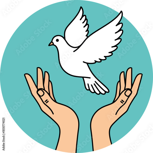 Hands Releasing White Dove.
