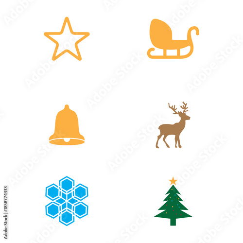 set of christmas icon vector illustration template design