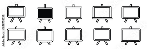 Collection of blackboard Editable stroke icon set.
