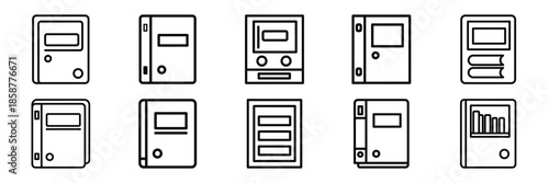 Collection of library Editable stroke icon set.