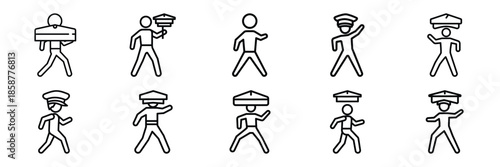Collection of physical education Editable stroke icon set.