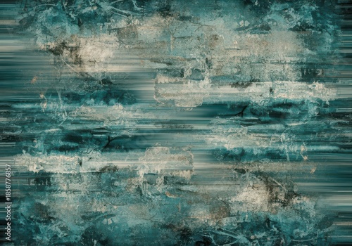 Abstract Teal Motion Blur Texture with Distressed Grunge Elements