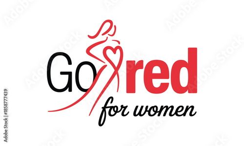 Go red for womens health awareness, vector illustration