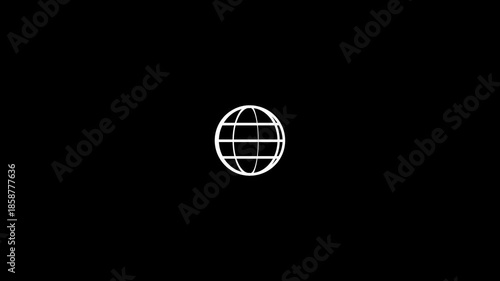 global spinning , Globe, planet, Earth icon animation on a black background. 4k video