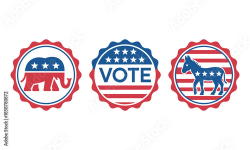 political symbols for voting, vector illustration