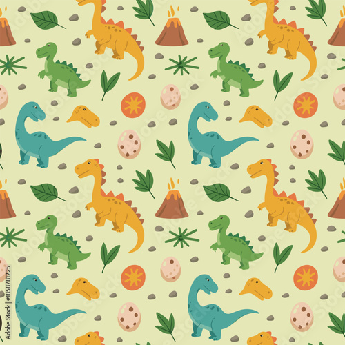 Prehistoric Dinosaur History Nature Pattern
