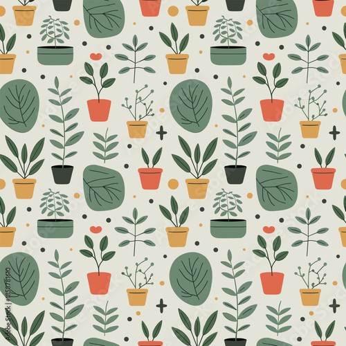 Indoor Potted Plants Gardening Pattern