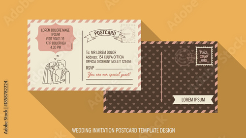 Vintage gold business card illustration with a framed rubber stamp style design, showing an old document symbol suitable for web, print, gift, and public record use