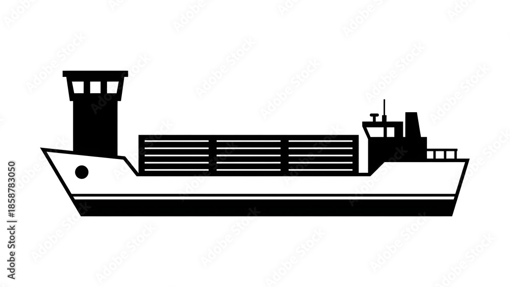 Obraz premium Ship icon isolated on white background