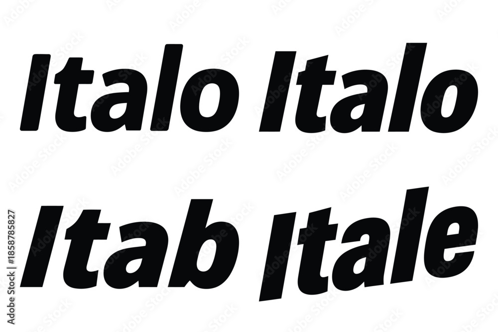 Obraz premium italic text silhouette vector icon set, black color and white background