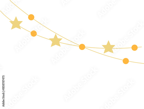 String lights garlands on dark background. Template for party, carnival, Christmas, birthday or presentation. Vector holiday decorations