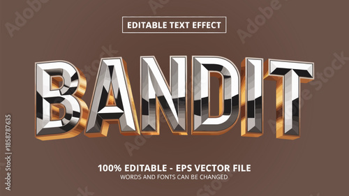 Bandit Editable Text Effect Bold Vintage Western Typography Style Graphic Template for Logos Posters Branding Headlines Apparel Stickers Social Media and Advertising Projects Designs Print