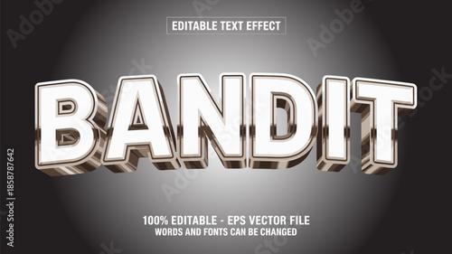 Bandit Editable Text Effect Bold Vintage Western Typography Style Graphic Template for Logos Posters Branding Headlines Apparel Stickers Social Media and Advertising Projects Designs Print