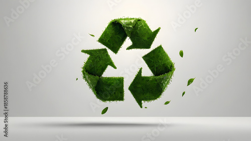 recycle symbol on green background