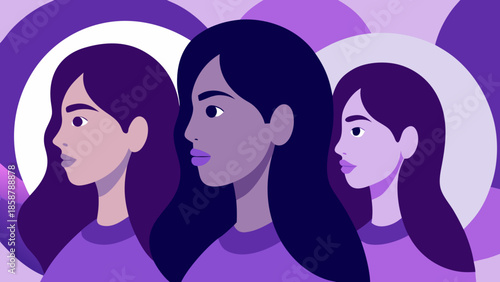 Three women in profile