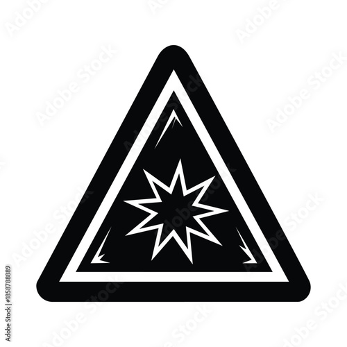 Red Warning Hazard Attention Symbol Isolated On White