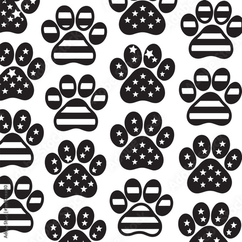 Pattern of playful paw prints Vector