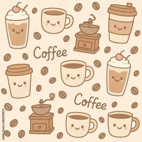 Delightful coffee illustrations Vector