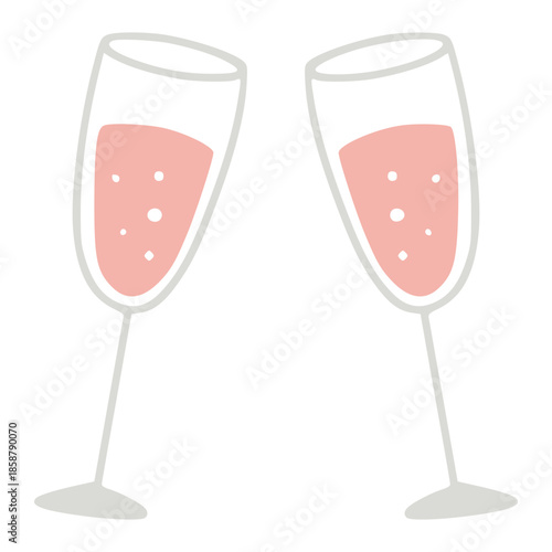 Valentine's day champagne flutes toasting celebration drink