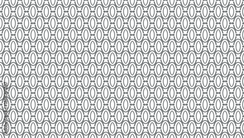 Abstract geometric pattern with repeating oval shapes and circular outlines, rendered in a monochrome grayscale palette for a sophisticated design