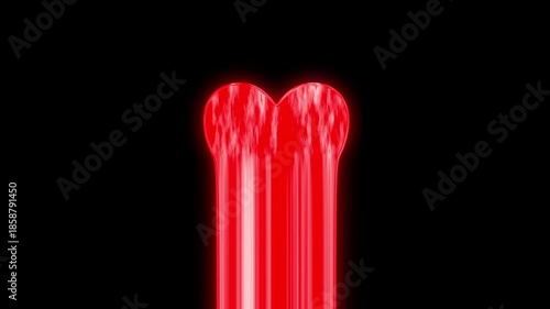Melting heart animation. Heartbeat drop. Love animation.