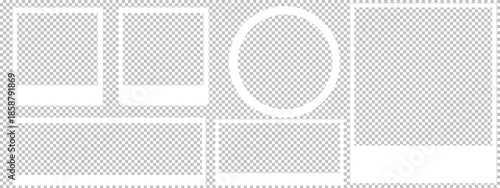 different size of frames set on transparent background 