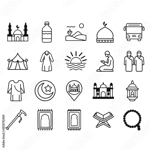 Travel and tourism icon set