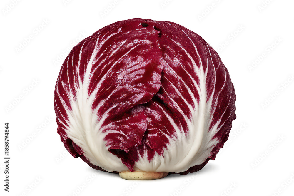 Fototapeta premium Radicchio head on a transparent background, vibrant and healthy food.