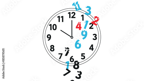 Chaotic clock with scattered numbers in disarray