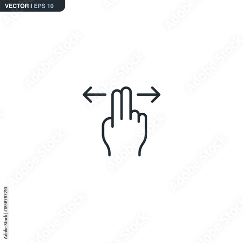 Two Finger Horizontal Swipe Icon