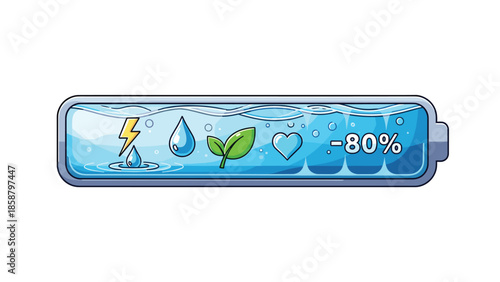 Eco friendly battery with water drop leaf heart