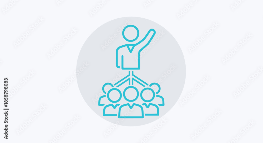 Fototapeta premium Leadership and Teamwork Icon Illustrating Business Management and Collaboration.