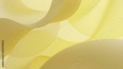 Yellow abstract shapes with curved lines and gradient colors