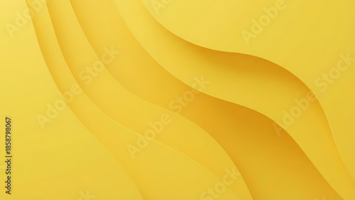 Yellow wavy abstract background with curved lines