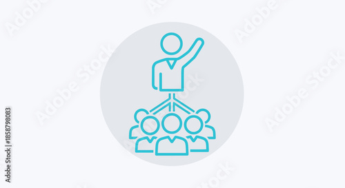 Leadership and Teamwork Icon Illustrating Business Management and Collaboration.