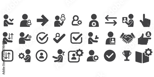 A set of icons related to human resources and recruitment transparant background