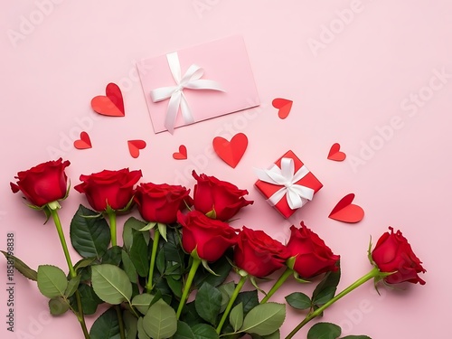 Valentine's day roses and hearts bouquet gift ideas