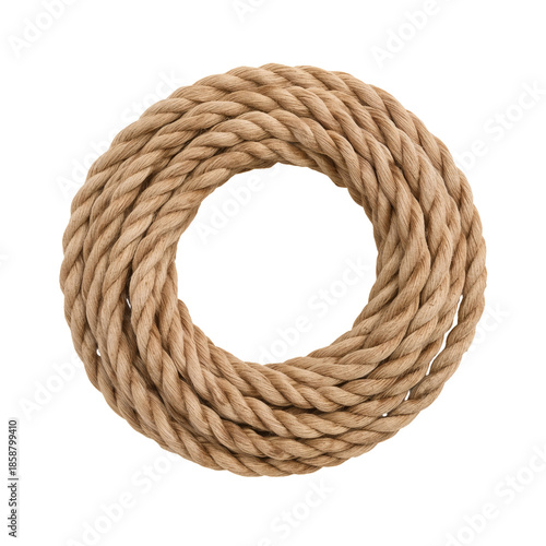 What a Round Coil of Natural Rope Looks Like in a Simple Design With No Embel...