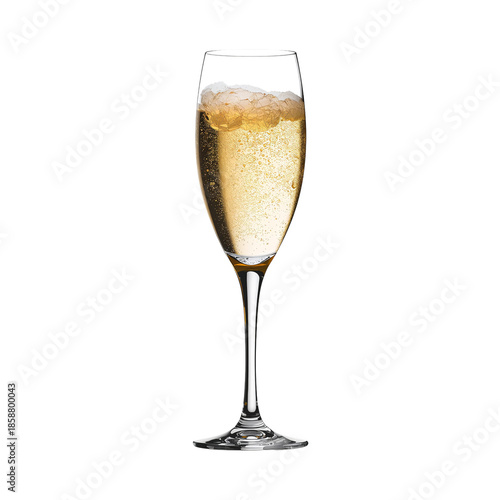 Sparkling Drink Served in a Clear Glass on a Table With Ice and Bubbles in a ...