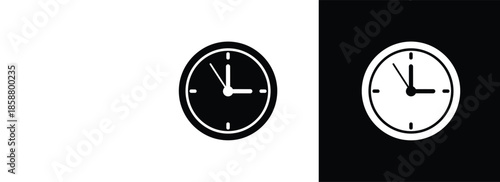 Analog Wall Clock Icon Vector for Time Management and Scheduling