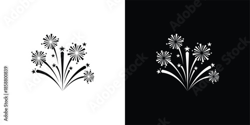 Festive Firework Explosion with Twinkling Stars and Sparkles Vector