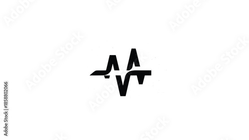 Abstract black waveform symbol on a white background