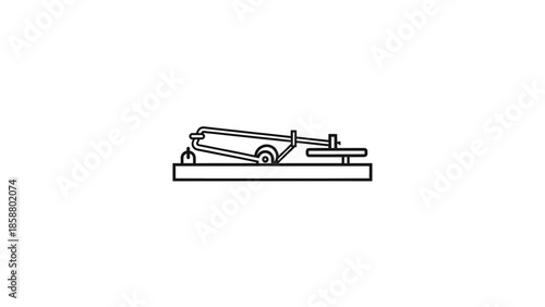 Simple line drawing of a vintage telegraph key on a white background