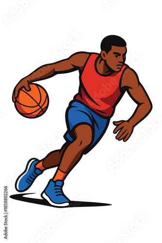 Professional basketball player in action