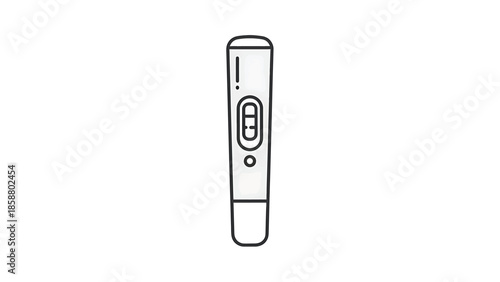 Minimalist illustration of a pregnancy test with two lines visible