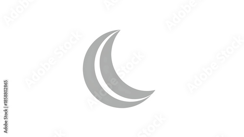 Free Download A simple, abstract, grey crescent shape with two inward-curving bands on a white background - GFXLoad
