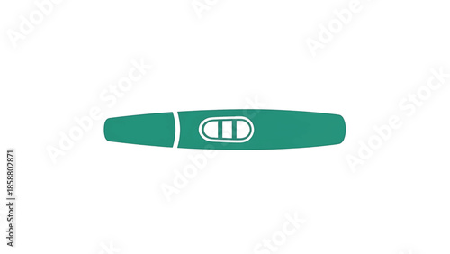Teal pregnancy test stick with two window indicators