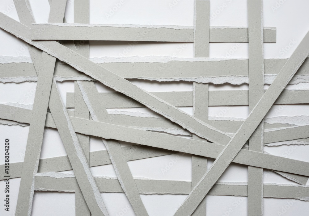 Fototapeta premium Overlapping light gray strips creating abstract pattern transparent background